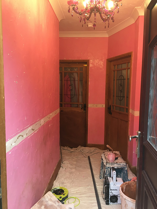 Ashley Veness Hallway Plastering Before Lowestoft