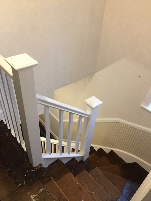 Ashley Veness Wallpapering Staircase